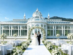 wedding conservatory, glass dome elegance, all-weather venue, YSGH-237 Wedding Conservatory Timeless Elegance